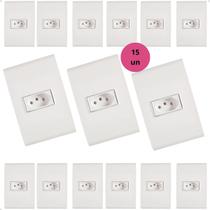 Kit 15 Tomadas Simples 10A Liz Branca Tramontina