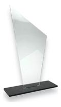 Kit 15 Troféu Acrilico Cristal 2mm 10x18cm C/base Preta 3mm
