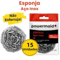 Kit 15 Un Esponja de Aço Inox Powermaid Camesa Kit 15 Un Esponja de Aço Inox Powermaid Camesa