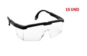 Kit 15 und Oculos De Protecao Epi Segurança Incolor