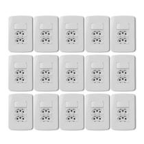 Kit 15 Uni MG B3 1 Int Simples 10A 250V + 2 Tom 2P+T 20A 4x2