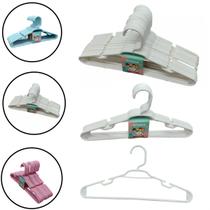 Kit 15 Unidades Cabides Infantis Reforçados Para Organização Branco Roupa Infantil Bebê