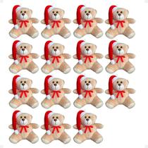 Kit 15 Ursinhos De Pelúcia Natal Decoração Árvore Presente 15cm