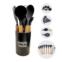 Kit 15 Utensílios de Cozinha em Silicone e Madeira Brinquedo Infantil Completo Kit 15 Utensílios de Cozinha em Silicone e Madeira Brinquedo Infantil Completo