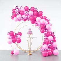 Kit 150 Balões Bexiga Rosa Claro + Pink + Rosa Metalizado Kit 150 Balões Bexiga Rosa Claro + Pink + Rosa Metalizado