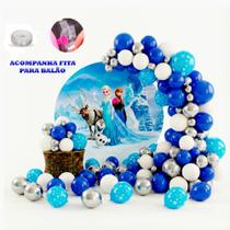 Kit 150 Balões Festa Frozen Fita+ Bexigas Aniversários
