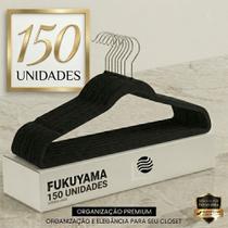 KIT 150 CABIDES DE VELUDO ANTIDESLIZANTE PREMIUM FUKUYAMA Com Gancho Giratório 360 KIT 150 CABIDES DE VELUDO ANTIDESLIZANTE PREMIUM FUKUYAMA Com Gancho Giratório 360