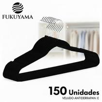 KIT 150 CABIDES DE VELUDO ANTIDESLIZANTE PRETO PREMIUM FUKUYAMA Com Gancho Giratório 360