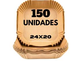 KIT 150 Formas de papel quadrado Reciclável Biodegradável para Airfryer - 24x20x4,5cm - Grande