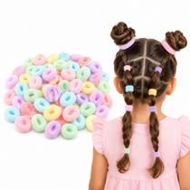 Kit 150 Mini Xuxinha Cabelo infantil Coloridas tons pasteis Kit 150 Mini Xuxinha Cabelo infantil Coloridas tons pasteis