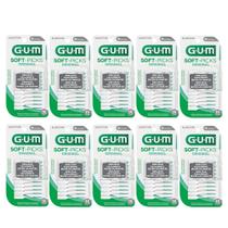 Kit 150 Palito Interdental Escova para Aparelho Soft Picks GUM Estojo Portátil