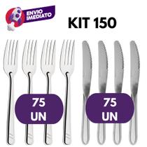 Kit 150 Un Talher Aço Inox Conjunto Garfo E Faca Mesa Jantar Refeição Dia a Dia Bar Restaurante Kit 150 Un Talher Aço Inox Conjunto Garfo E Faca Mesa Jantar Refeição Dia a Dia Bar Restaurante