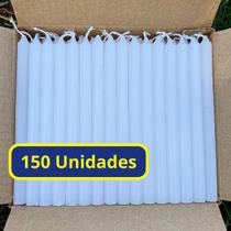 Kit 150 Vela Palito Branca 16cm Atacado Parafina Pura - Velas Master