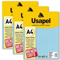 Kit 150fls Papel Vergê Cor Azul Gramatura 180g A4 Usapel Ideal para Certificado Convite Artesanato Desenho Grafite Kit 150fls Papel Vergê Cor Azul Gramatura 180g A4 Usapel Ideal para Certificado Convite Artesanato Desenho Grafite