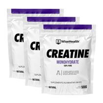 Kit 1,5kg Creatina Monohidratada Pura Importada - Wisehealth