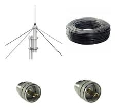 Kit 15m C Coaxial Antena B Vhf 1/4 Pt Brinde 2conctor Ap0162