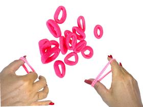 kit 15un Elástico Xuxinhas de cabelo rosa chiclete penteado