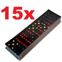Kit 15x jogo dominópreto lembrancinha clássico pontos coloridos Kit 15x jogo dominópreto lembrancinha clássico pontos coloridos