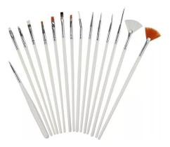Kit 15x Pincel 15 Pinceis Manicure Decoração Artistica Nail Kit 15x Pincel 15 Pinceis Manicure Decoração Artistica Nail