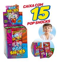 Kit 15x Pop Shocks Em Pirulito Kids Zone C/ Açúcar Explosivo