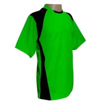 Kit 16+1 Camisa TRB Verde Limão/Preto, Calção Preto e Goleiro