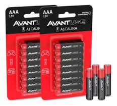 Kit 16, 24, 32, 48 ou 128 Pilhas Alcalina Palito AAA 1.5v Avant Use