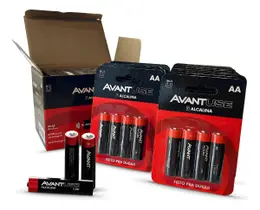 Kit 16, 24, 48 ou 128 Pilhas Alcalina Comum AA 1.5v Avant Use