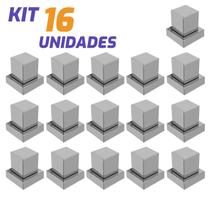 Kit 16 Acabamento De Registro Quadrado Abs 1/2 E 3/4