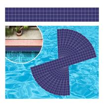Kit 16 Adesivos Piscina Vinílico Degradê Pastillha Azul 100x10cm