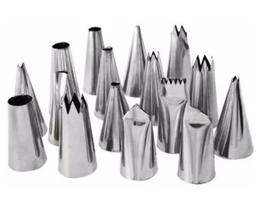 Kit 16 Bicos Inox Grande Confeitar perle pitanga babados folhas flores Profissional
