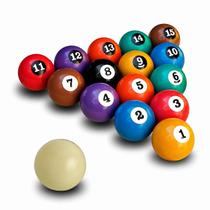 Kit 16 Bolas de Sinuca Bilhar Snooker 50mm Numerada Kit 16 Bolas de Sinuca Bilhar Snooker 50mm Numerada
