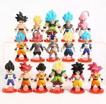 Kit 16 Bonecos Dragon Ball Z Gt Goku Vegeta Majin Boo Gohan - Miniaturas, Figuras de Ação, Dragon Ball, Goku, Geek