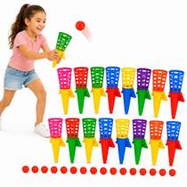 Kit 16 Brinquedos Infantil Lança Pega Bolinha Jogar Pegar Kit 16 Brinquedos Infantil Lança Pega Bolinha Jogar Pegar