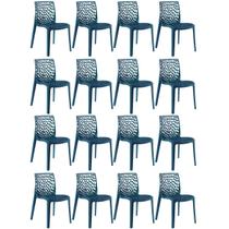 Kit 16 Cadeiras Laráz Gruvyer Design Anatômico Azul petróleo Kit 16 Cadeiras Laráz Gruvyer Design Anatômico Azul petróleo