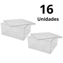 Kit 16 Caixa Cake Box Quadrada C/Tampa 2L Sobremesa Doces