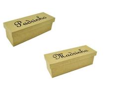 Kit 16 Caixa Retangular Casamento 8 Padrinho e 8 Madrinha Mdf Madeira