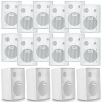Kit 16 Caixas de Som Acústica Som Ambiente Frahm PS200 New Passiva Branca 60 Watts Rms