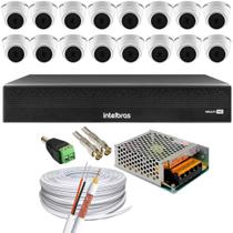 Kit 16 Câmera 1220D Mic com Audio Dvr 1016 Intelbras S/HD