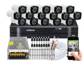 Kit 16 Camera Segurança Hd Dvr Intelbras 1016