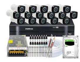 Kit 16 Camera Segurança Hd Dvr Intelbras 1116 4tb