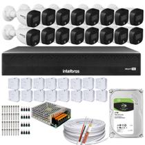 Kit 16 Cameras 1220 Full Color Intelbras Dvr Mhdx 16 Ch Color Noite 1TB
