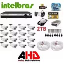 Kit 16 Câmeras Ahd Infra HD Dvr 16 Canais Intelbras 1216 imhdx completo - Intelbras e FullSec