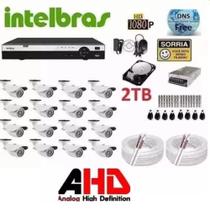 Kit 16 Câmeras Ahd Infra HD Dvr 16 Canais Intelbras 1216 imhdx completo