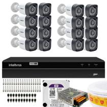 Kit 16 câmeras bullet full hd lente visão noturna intelbras Kit 16 câmeras bullet full hd lente visão noturna intelbras