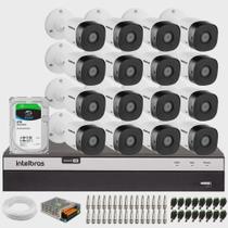 Kit 16 Câmeras Bullet Multi HD vhc 1220 B HD 1080p dvr Intelbras 16 Canais Full HD + HD 2TB Kit 16 Câmeras Bullet Multi HD vhc 1220 B HD 1080p dvr Intelbras 16 Canais Full HD + HD 2TB