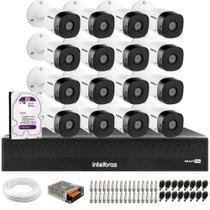 Kit 16 Câmeras de Segurança Full HD 1080p VHD 1220B IR + DVR Intelbras Full HD + HD WD Purple 1TB