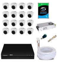 Kit 16 Câmeras de Segurança Infra 7 + DVR MHDX 1216 Multi HD + HD Seagate 1TB + Acessórios - 4565333