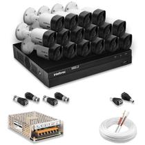 Kit 16 Câmeras De Segurança Intelbras Full Hd 1080p Com Dvr Mhdx 1216 1080p Completo 100% Intelbras