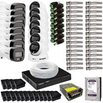 Kit 16 câmeras fullhd color 1080p dvr intelbras mhdx 1316