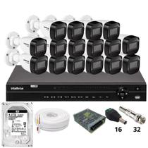 Kit 16 Câmeras Intelbras 1130b Dvr Intelbras Mhdx 1232 Hd 4tb